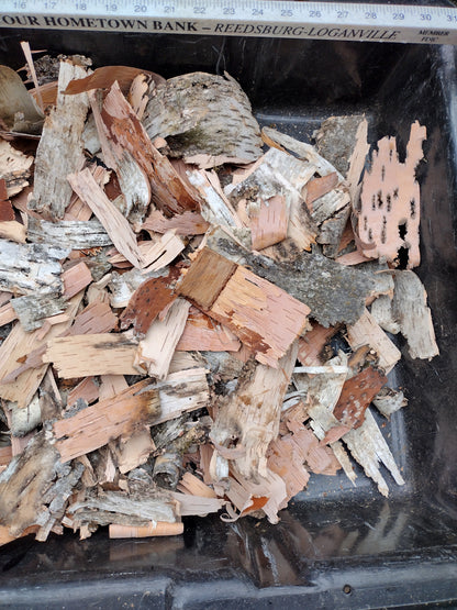 BIRCH BARK PIECES, Sustain Harvest, VARIOUS SIZES, Craft, Fire Starter, DIY ~8oz